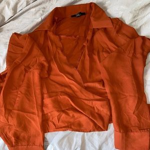 forever 21 collared long sleeve with tie